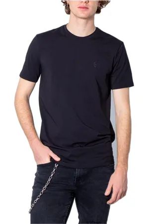 Armani Exchange Homme, Tops, Noir, Taille: L T-shirt uni noir à manches courtes