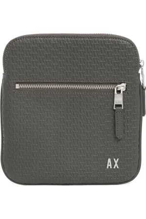 Armani Exchange Homme, Sacs, Gris, Taille: ONE Size Sac Bandoulière Logo avec Bandoulière Réglable
