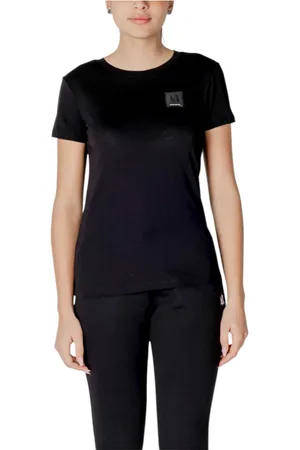 Armani Exchange Femme, Tops, Noir, Taille: 38 FR T-shirt à manches courtes et col rond