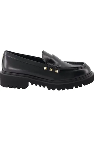 VALENTINO GARAVANI Femme, Chaussures, Noir, Taille: 37 1/2 EU Mocassins Rockstud sans lacets