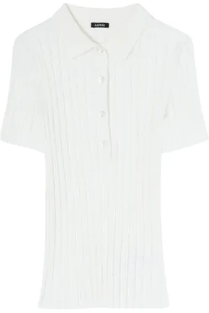 Aspesi Femme, Tops, Blanc, Taille: 40 FR Élégant polo en maille