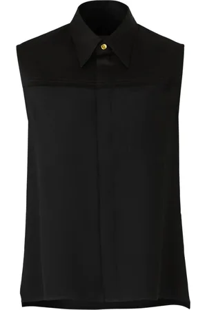 Ami Femme, Blouses et Chemises, Noir, Taille: 40 FR Chemise sans Manches Noire avec Poche Poitrine