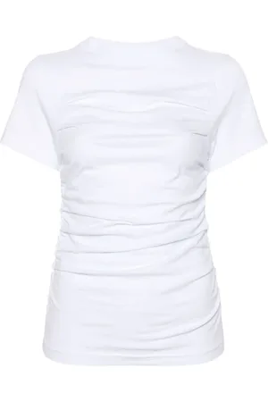 Axel Arigato Femme, Tops, Blanc, Taille: 38 FR Ria T-Shirt Froncée