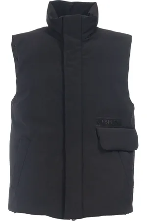 Aspesi Homme, Vestes, Noir, Taille: S Veste sans manches technique en twill imperméable