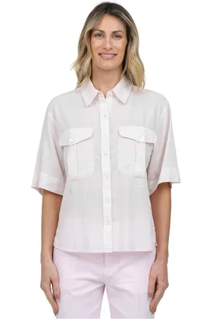 Aspesi Femme, Blouses et Chemises, Blanc, Taille: 38 FR Chemise à Manches Courtes