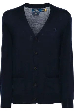 Ralph Lauren Homme, Pulls, Bleu, Taille: L Cardigan en maille fine