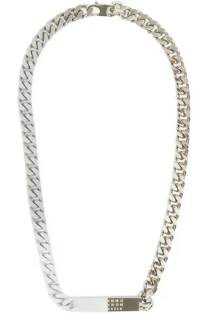Maison Margiela Femme, Accessoires, Gris, Taille: ONE Size Collier Chaîne à Maillons en Tons Argent