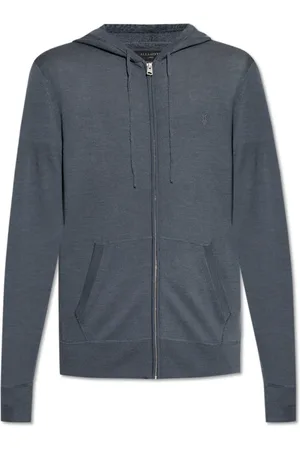 AllSaints Homme, Sweatshirts et sweats à capuche, Gris, Taille: S Gilet élégant Mode