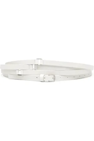 ANN DEMEULEMEESTER Femme, Accessoires, Blanc, Taille: S Ceinture Triple Wrap en Cuir de Veau Huilé