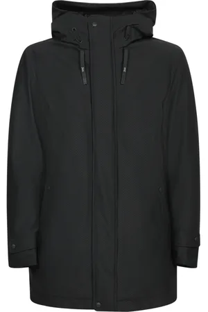 HERNO Homme, Manteaux, Noir, Taille: S Manteau Trois-Quarts Noir Élégance Rehaussée