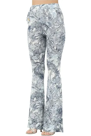 Roberto Cavalli Femme, Pantalons, Multicolore, Taille: 38 FR Pantalon Palazzo Tropical