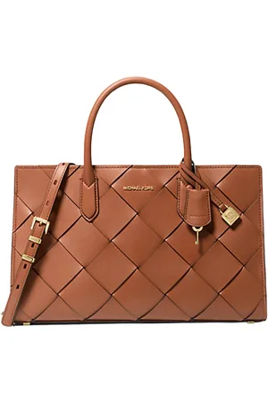 Michael Kors Femme, Sacs, Brun, Taille: ONE Size Sac à bandoulière en cuir tressé Scarlett