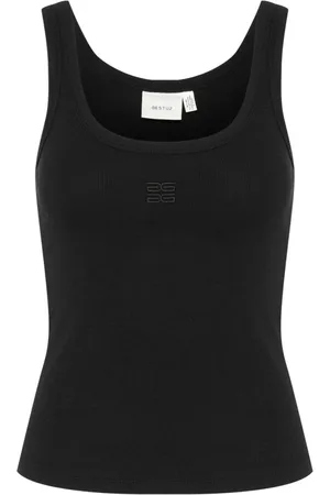 Gestuz Femme, Tops, Noir, Taille: 38 FR Haut Noir avec Logo 2.0 T-Shirt