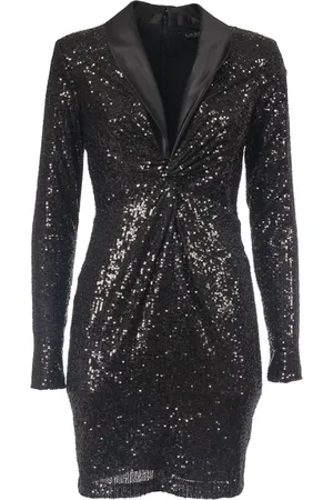 Ralph Lauren Femme, Robes, Noir, Taille: 38 FR Robe à Sequins Manches Longues