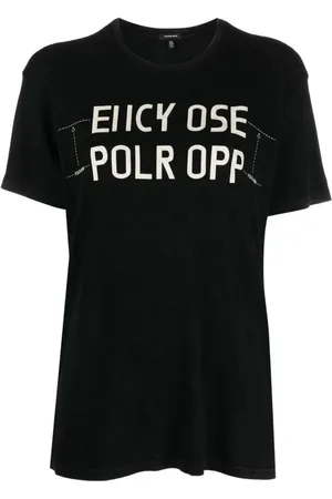R13 Femme, Tops, Noir, Taille: 38 FR T-shirt décontracté à manches courtes