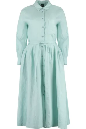 Aspesi Femme, Robes, Bleu, Taille: 40 FR Robe-chemise classique en lin