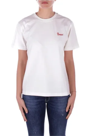 BARROW Femme, Tops, Blanc, Taille: 36 FR T-shirt Beige avec Logo sur le Devant