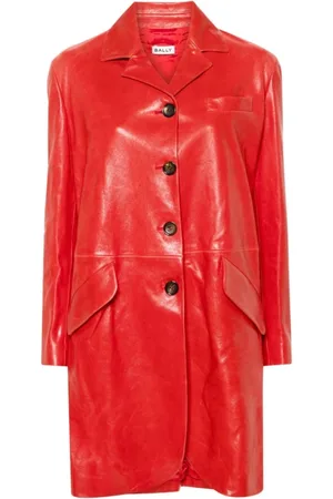 Bally Femme, Manteaux, Rouge, Taille: 36 FR Manteau Panneau en Agneau Rouge
