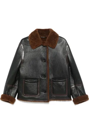 Bally Femme, Vestes, Noir, Taille: 38 FR Veste Noire à Boutons et Col en Shearling
