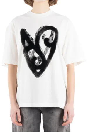 Acne Studios Femme, Tops, Blanc, Taille: 40 FR T-shirt en Coton Blanc Cl0344