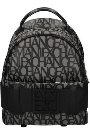 Armani Exchange Femme, Sacs, Noir, Taille: ONE Size Sac à dos en coton imprimé stylé avec poches
