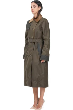 Barbour Femme, Manteaux, Vert, Taille: 38 FR Trench-coat ciré Brackley