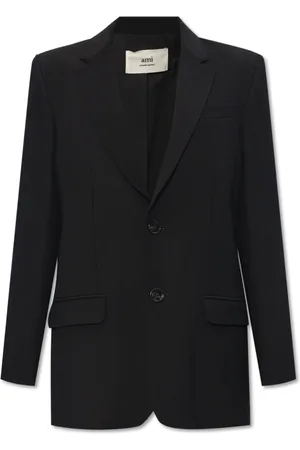 Ami Femme, Vestes, Noir, Taille: 38 FR Blazer à Revers Crantés