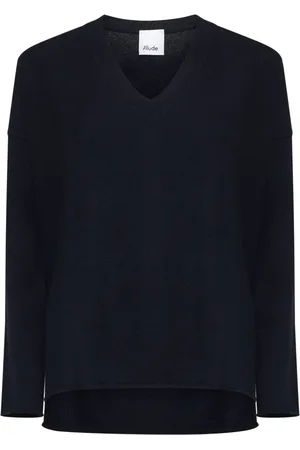 Allude Femme, Pulls, Bleu, Taille: 36 FR Pull V-Neck