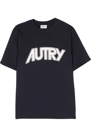 Autry Homme, Tops, Bleu, Taille: S T-shirt ras du cou en coton