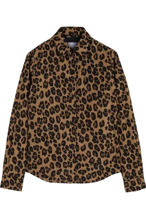 Aspesi Femme, Blouses et Chemises, Brun, Taille: 40 FR Chemise Imprimé Léopard à Coller