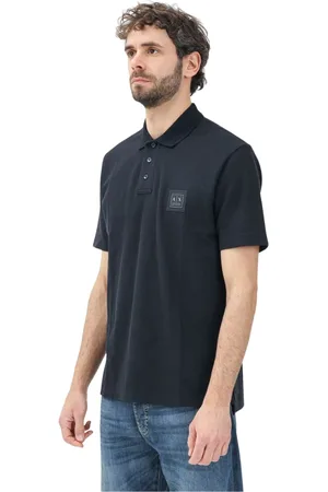 Armani Exchange Homme, Tops, Bleu, Taille: S Polo bleu à manches courtes