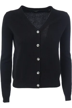 Aspesi Femme, Pulls, Noir, Taille: 36 FR Cardigan en cachemire à col en V