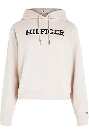 Tommy Hilfiger Femme, Sweatshirts et sweats à capuche, Blanc, Taille: 42 FR Sweat à capuche