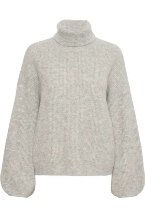 Gestuz Femme, Pulls, Gris, Taille: 36 FR Pull à Col Roulé Alphagz de