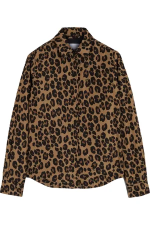 Aspesi Femme, Blouses et Chemises, Multicolore, Taille: 38 FR Chemise Oversize en Nylon Imprimé Léopard