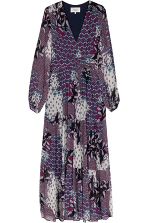 Bash Femme, Robes, Multicolore, Taille: 40 FR Robe Imprimée Violette avec Design Unique