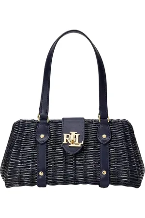 Ralph Lauren Femme, Sacs, Bleu, Taille: ONE Size Sac à main marine en rotin