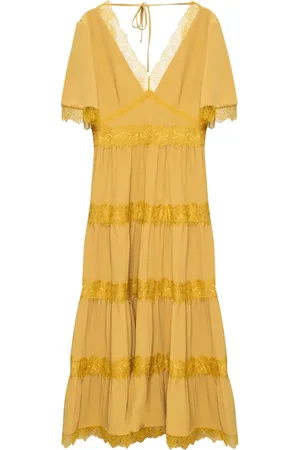 AllSaints Femme, Robes, Jaune, Taille: 38 FR Robe Eris Jaune Foncé