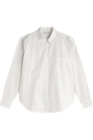 ANINE BING Femme, Blouses et Chemises, , Taille: 36 FR Chemise blanche classique à boutons avec monogramme jacquard