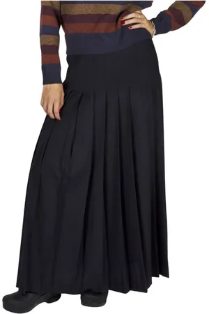 Aspesi Femme, Jupes, Noir, Taille: 40 FR Longue Jupe Plissée