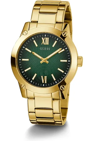 Guess Homme, Accessoires, Jaune, Taille: ONE Size Montre Bracelet Acier Inoxydable 44 mm