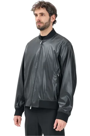 Armani Exchange Homme, Vestes, Noir, Taille: S Bomber en cuir noir