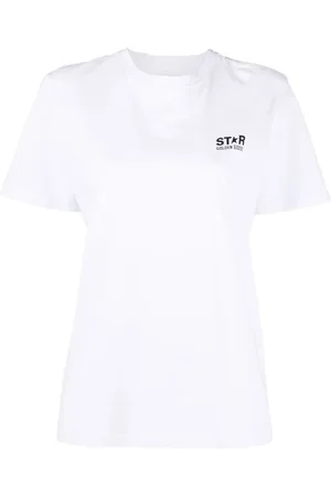 Golden Goose Femme, Tops, Blanc, Taille: 42 FR T-shirt avec logo étoile imprimé