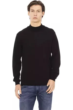 BALDININI Homme, Pulls, Noir, Taille: S Élégant pull col roulé noir à monogramme