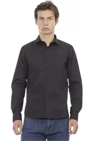 BALDININI Homme, Chemises, Gris, Taille: L Chemise Coupe Slim à Col Italien