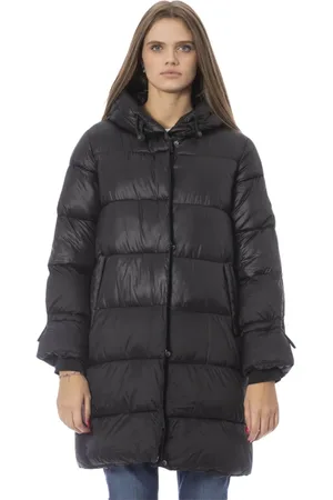 BALDININI Femme, Vestes, Noir, Taille: 44 FR Longue doudoune à poches extérieures