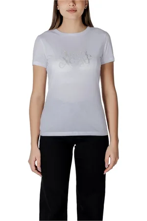 Armani Exchange Femme, Tops, Blanc, Taille: 44 FR T-shirt rond décontracté