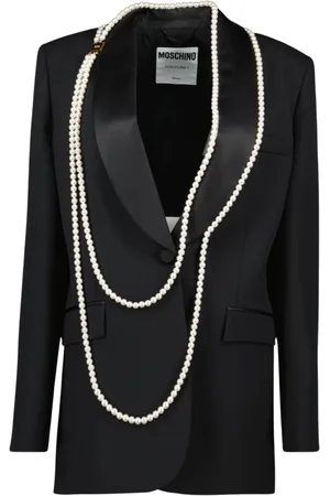 Moschino Femme, Vestes, Noir, Taille: 38 FR Blazer Perles pour Femmes
