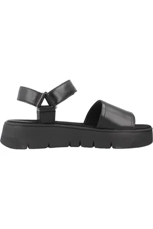 Geox Femme, Chaussures, Noir, Taille: 38 EU Sandales Plates Élégantes