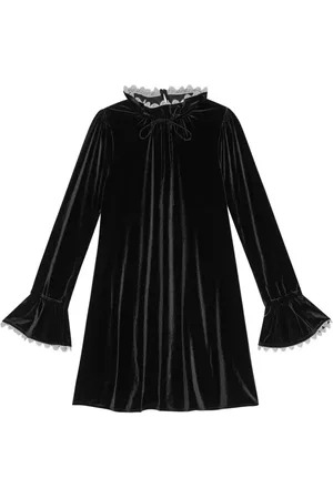 Ganni Femme, Robes, Noir, Taille: 42 FR Velours Robe Mini A-line